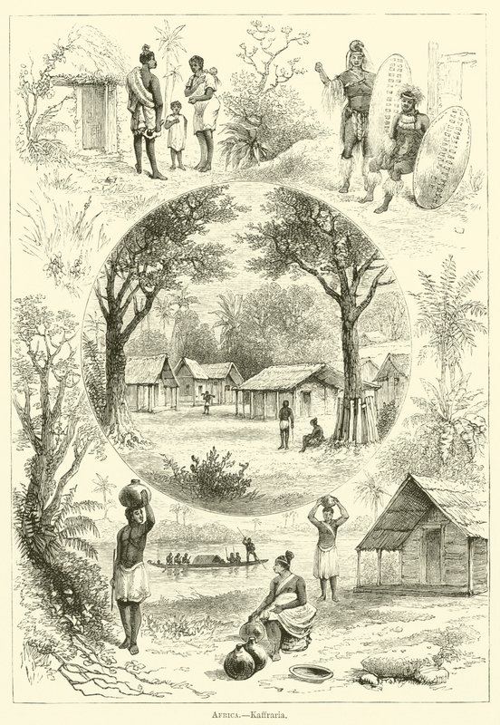 Afrika, Kaffraria (gravering) av English School
