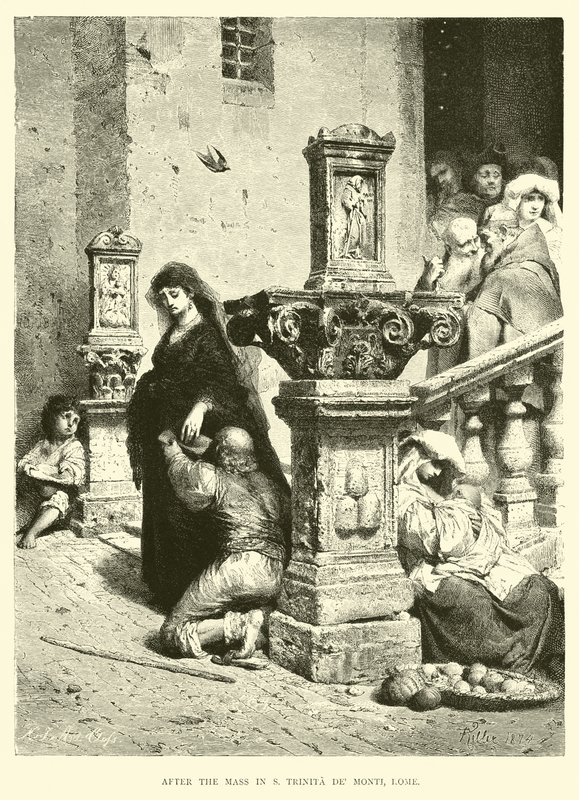 Etter messen i S Trinita de Monti, Roma av English School