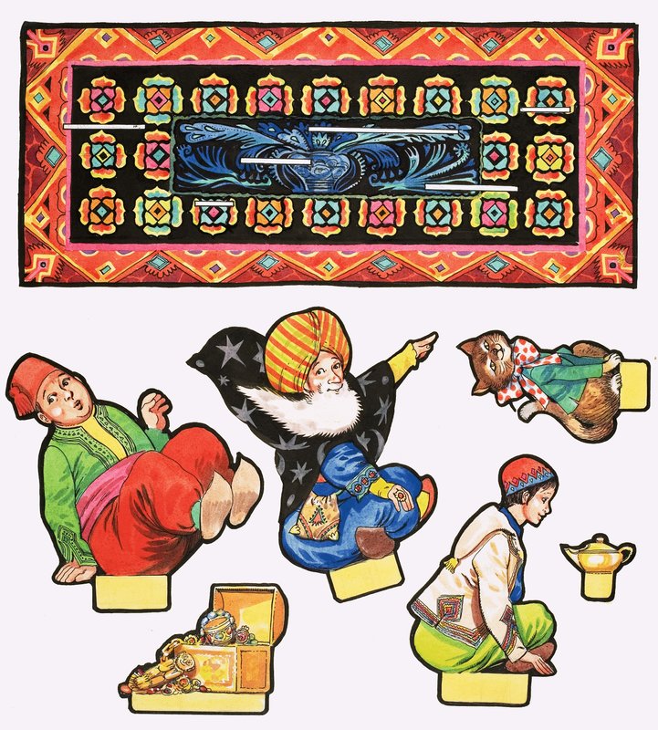 Aladdin utklippede figurer av English School