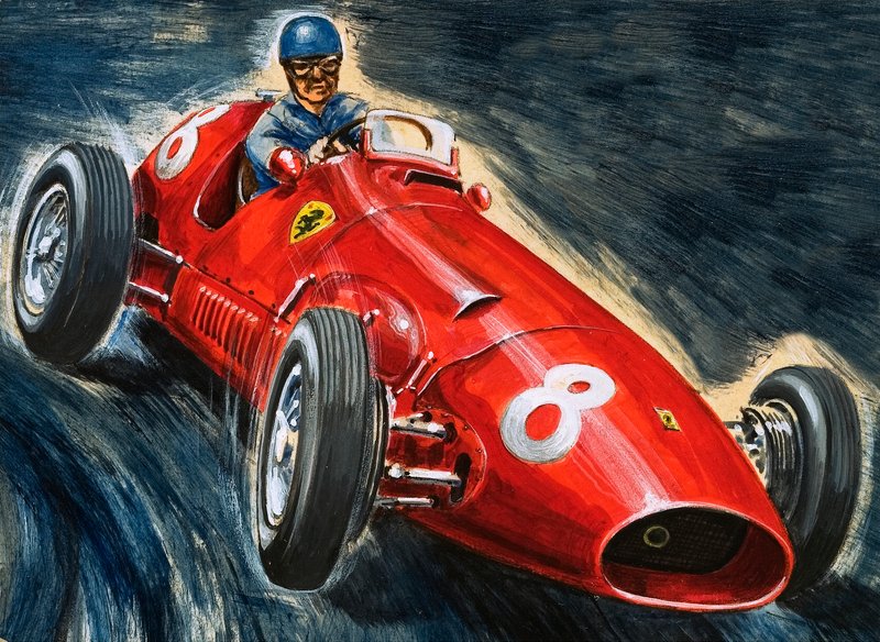 Alberto Ascari kjører en Maserati av English School