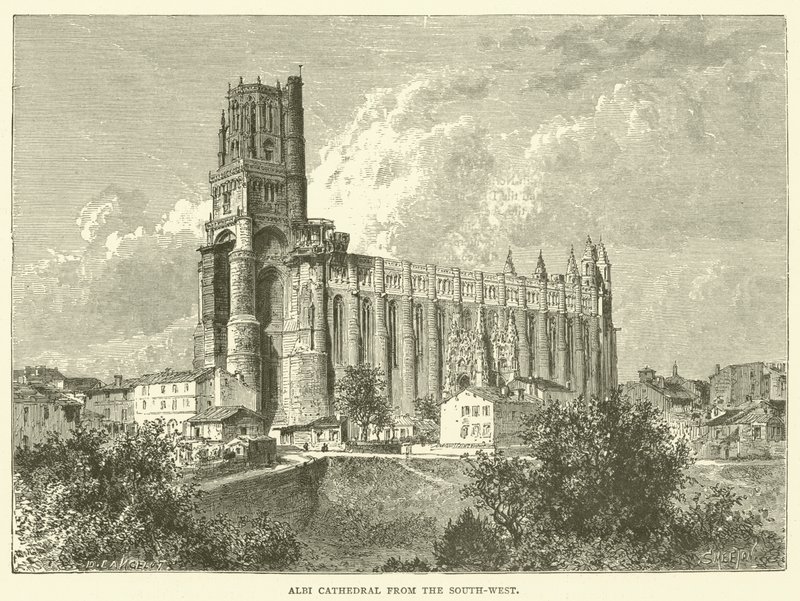 Albi-katedralen fra sørvest (gravering) av English School