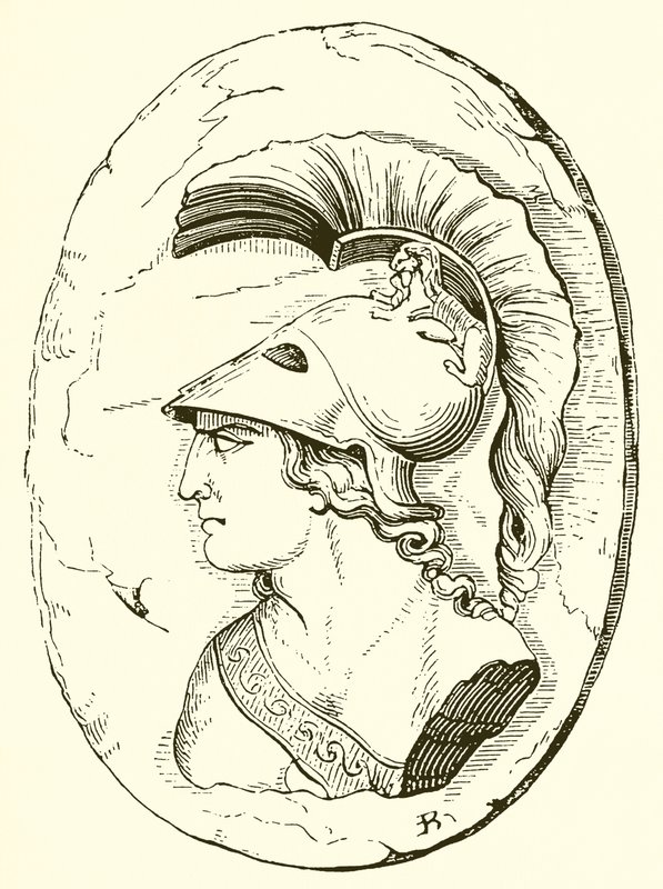 Alkibiades, fra en gammel skulptur (gravering) av English School