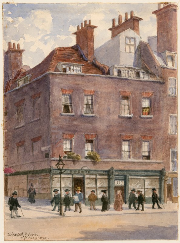 Aldersgate Street, London, 27. mai 1890 (wc på papir) av English School