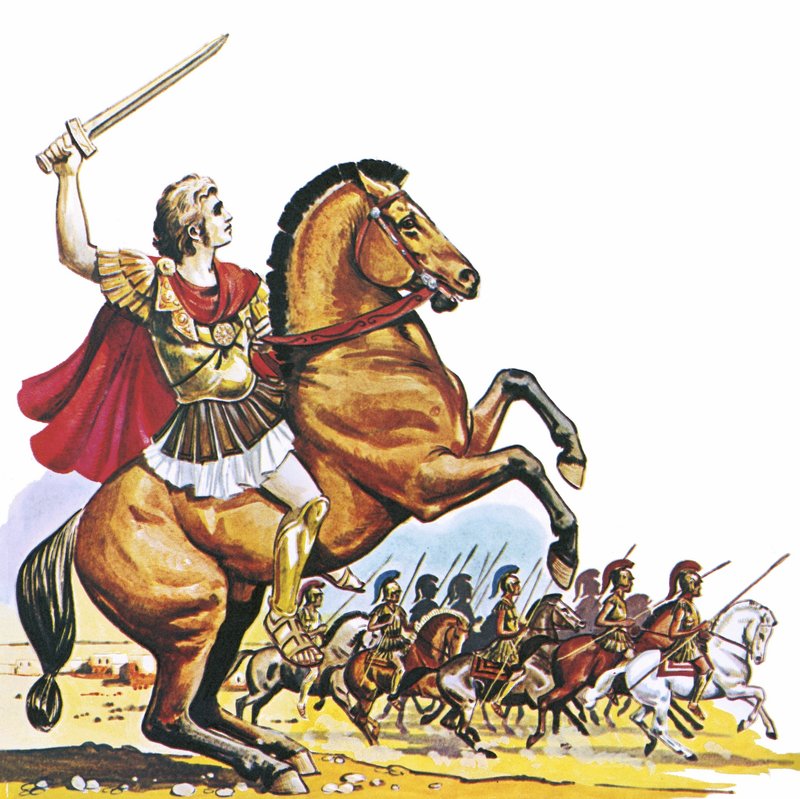 Alexander den store på Bucephalus av English School