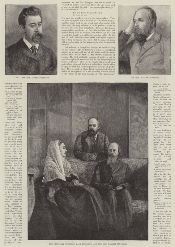Alfred, Baron Tennyson, poetprisvinner (gravering) av English School