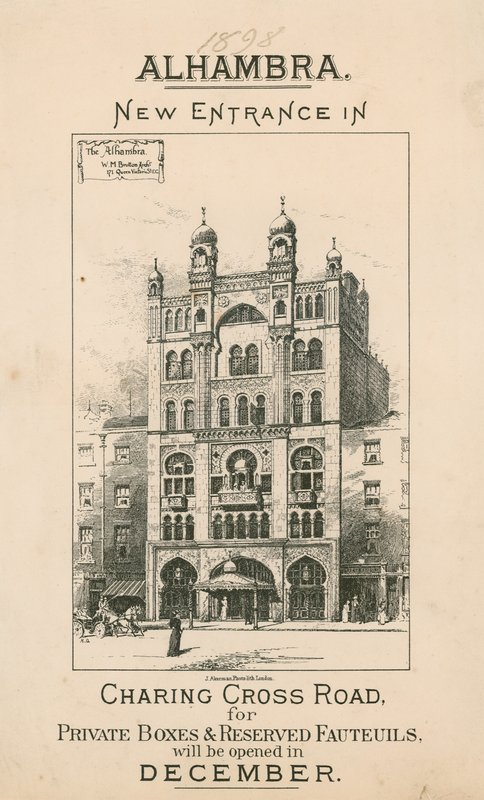 Alhambra Theatre, London, ny inngang i Charing Cross Road av English School