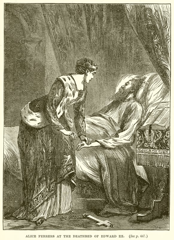 Alice Perrers ved dødsleiet til Edward III av English School