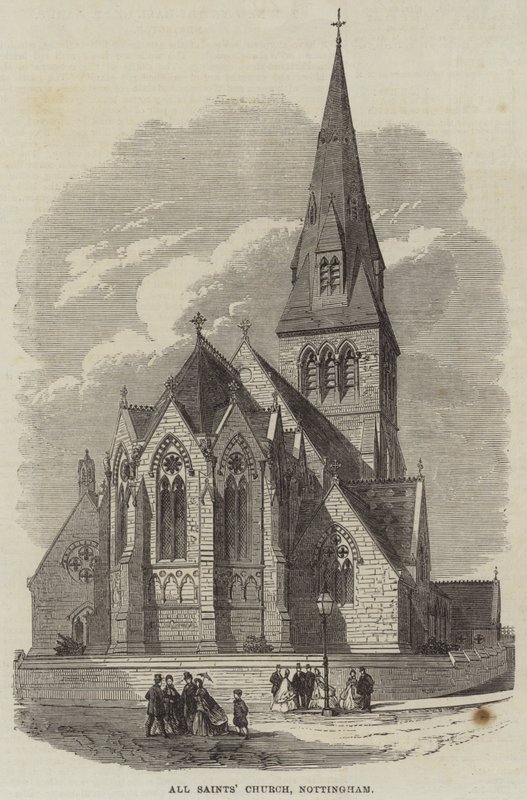 All Saints' Church, Nottingham (gravering) av English School