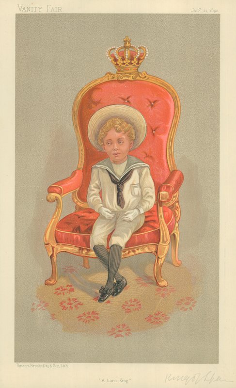 Alphonso VIII, kongen av Spania, A Born King, 21. januar 1893, tegneserie Vanity Fair av English School