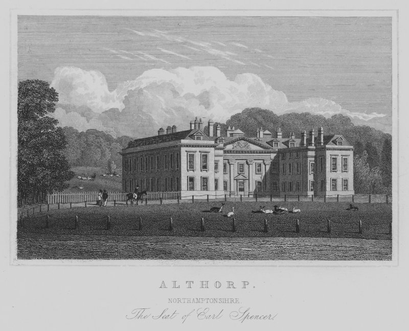 Althorp, Northamptonshire, The Seat of Earl Spencer (gravering) av English School