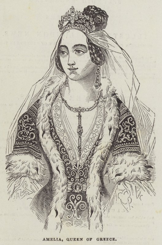 Amelia, dronning av Hellas (gravering) av English School