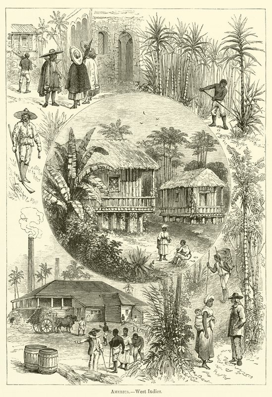Amerika, Vestindia (gravering) av English School