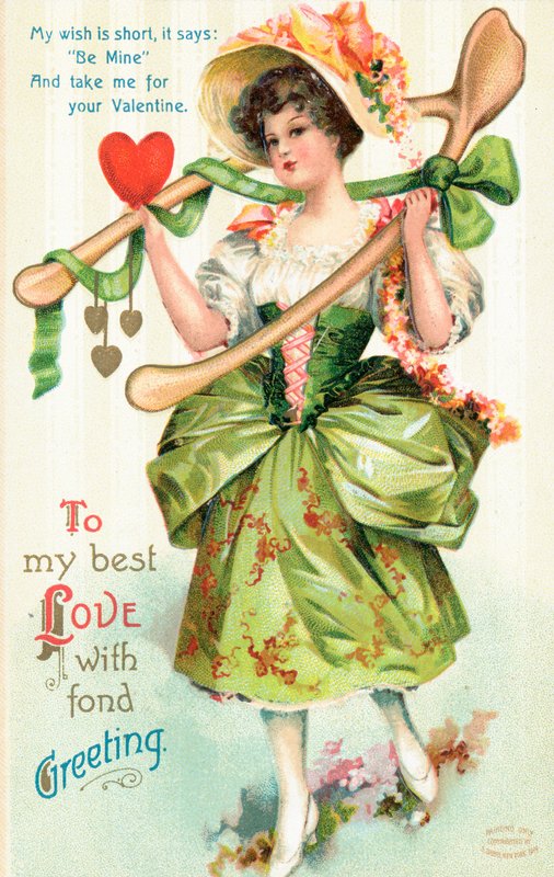 Amerikansk Valentine-kort av English School