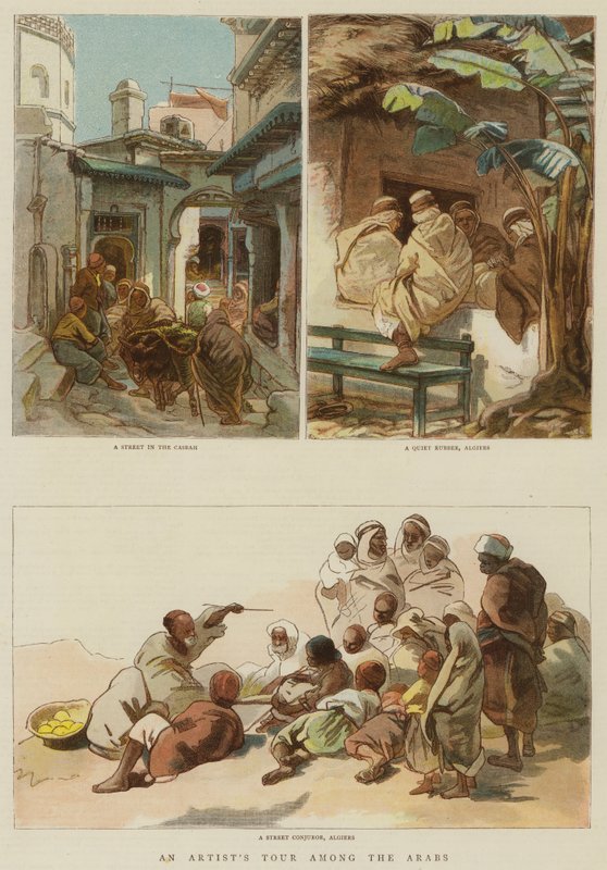 En kunstnertur blant araberne (fargegravering) av English School