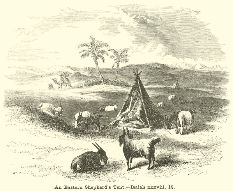 An Eastern Shepherds Tent, Jesaja, xxxviii, 12 av English School
