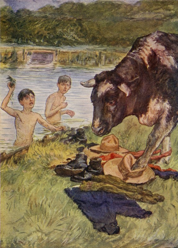 En uforutsett besøkende (farge litho) av English School