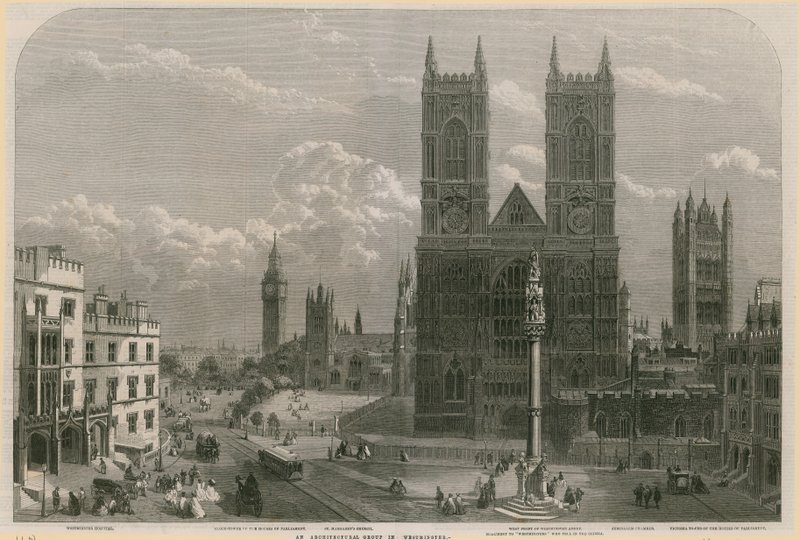 En arkitektonisk gruppe i Westminster av English School