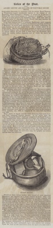Ancient Skippet og Hanaper i Public Record Office (gravering) av English School