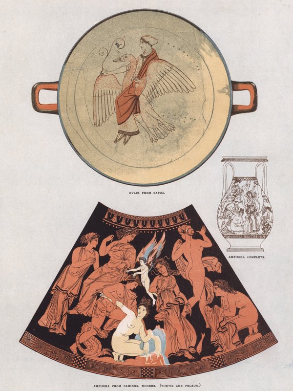 Gammelt keramikk (farge litho) av English School