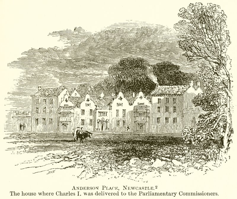 Anderson Place, Newcastle. Huset der Charles I ble levert til parlamentariske kommissærer av English School