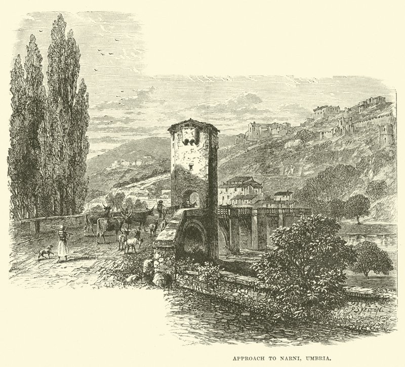 Tilnærming til Narni, Umbria av English School