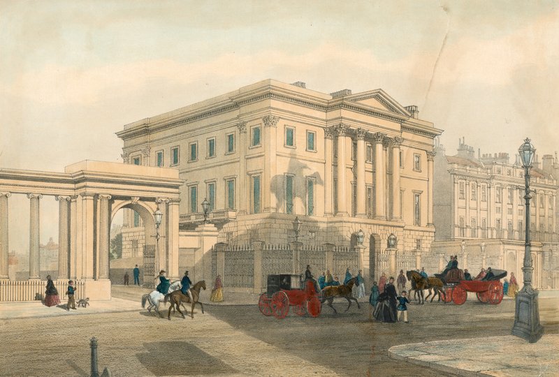 Apsley House og inngang til Hyde Park Corner, Piccadilly, London av English School