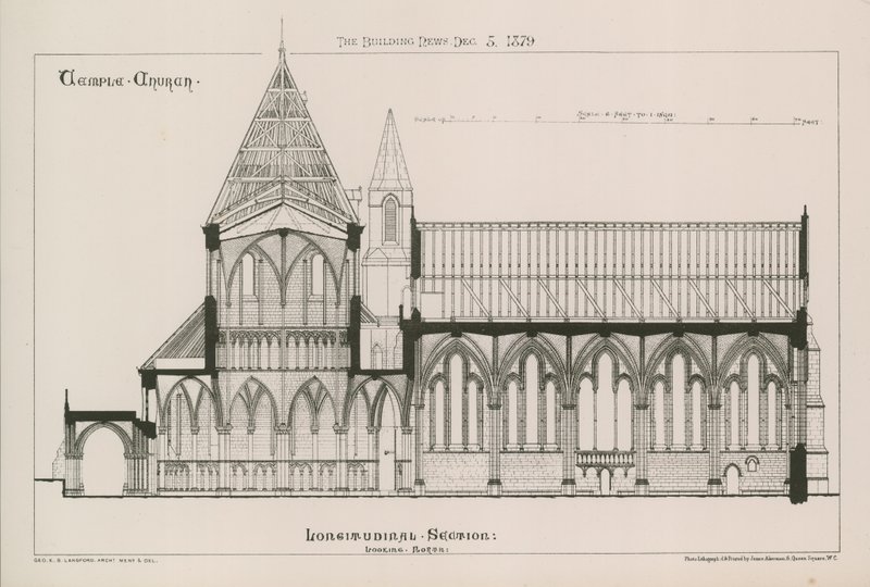 Arkitektonisk utsikt over Temple Church av English School