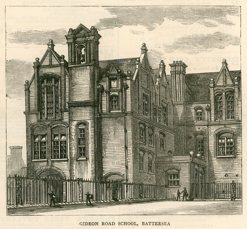 Arkitektur til London School Board: Gideon Road School, Battersea, London av English School
