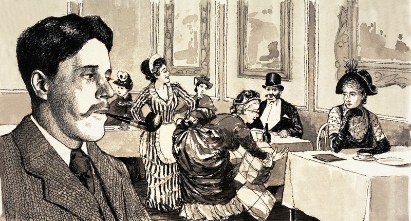 Arnold Bennett ble inspirert til å skrive The Old Wives" Tale da han observerte en stor dame på en restaurant av English School