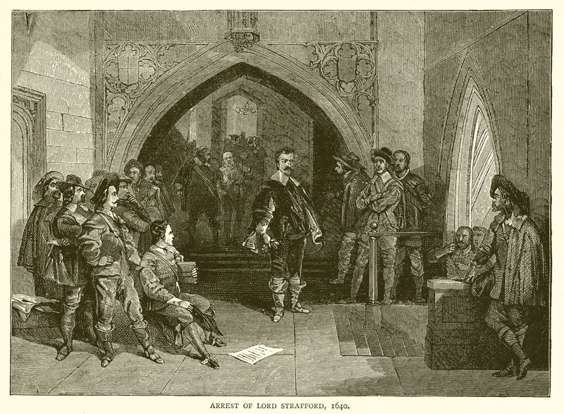 Arrestasjon av Lord Strafford, 1640 av English School