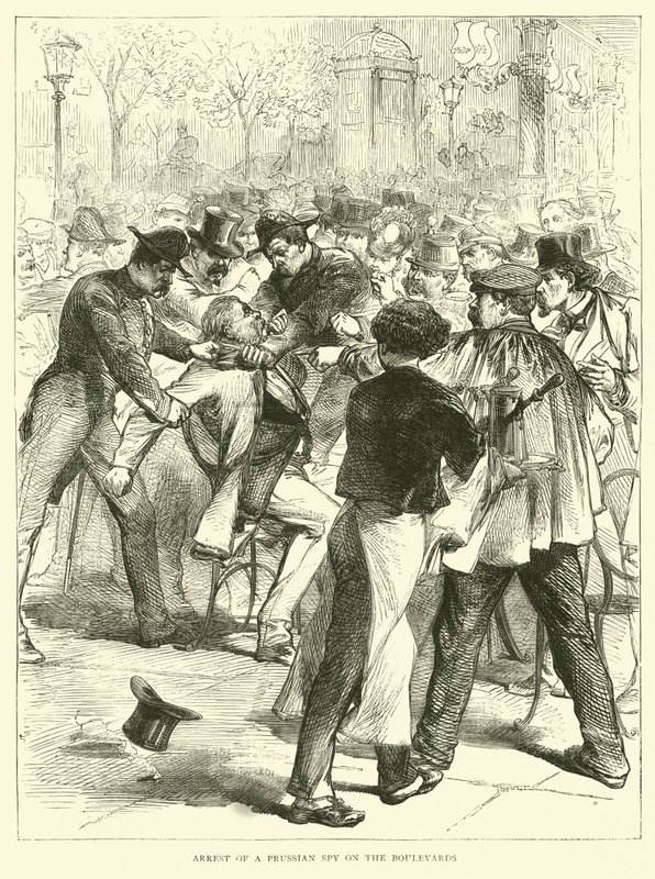 Arrestasjon av en prøyssisk spion på Boulevardene, september 1870 av English School