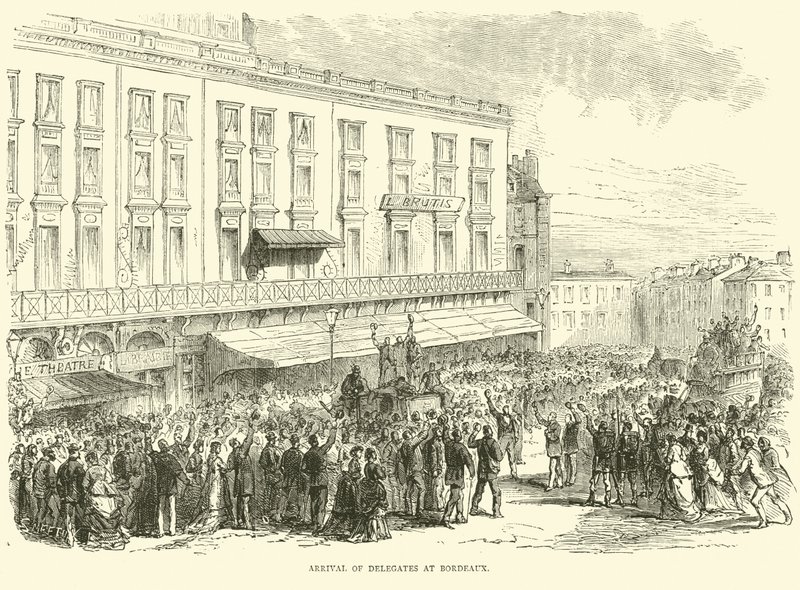 Ankomst av delegater til Bordeaux, desember 1870 av English School