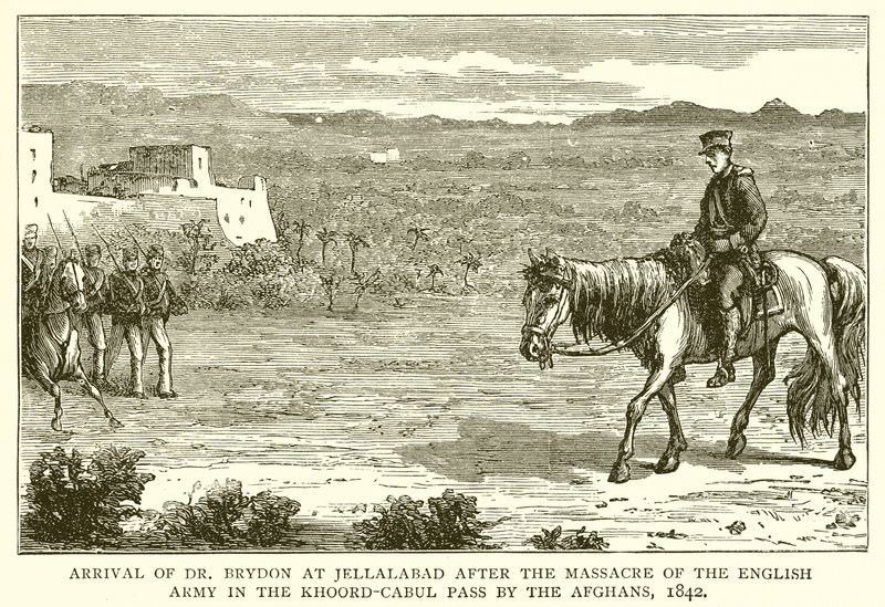 Dr. Brydons ankomst til Jellalabad etter massakren på den engelske hæren i Khoord-Cabul-passet av afghanerne, 1842 av English School