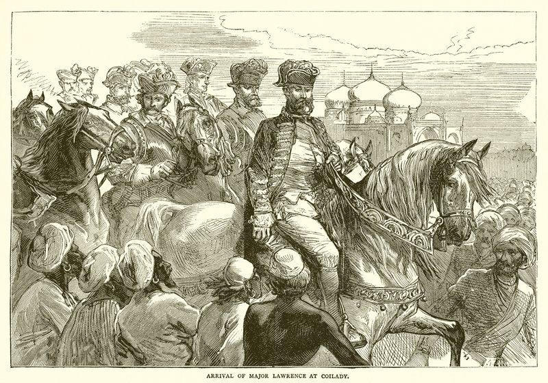 Ankomst av major Lawrence til Coilady (1753) av English School