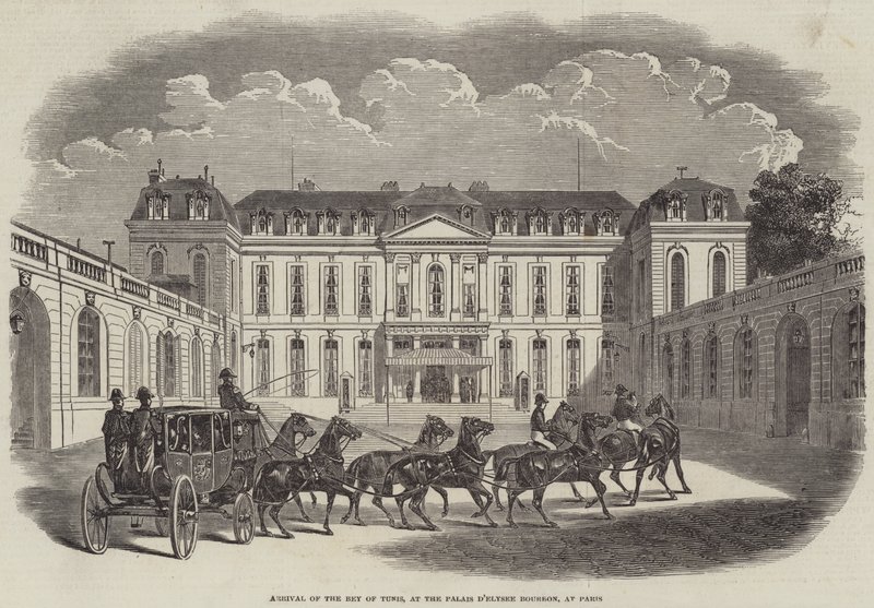 Ankomst av Bey of Tunis, ved Palais d