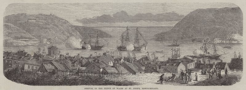 Prinsen av Wales#39; ankomst til St. John#39;s, Newfoundland (gravering) av English School