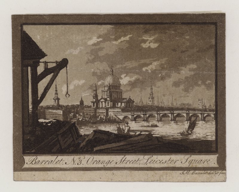 Kunstner, John Melchior Barralet, handelskort av English School