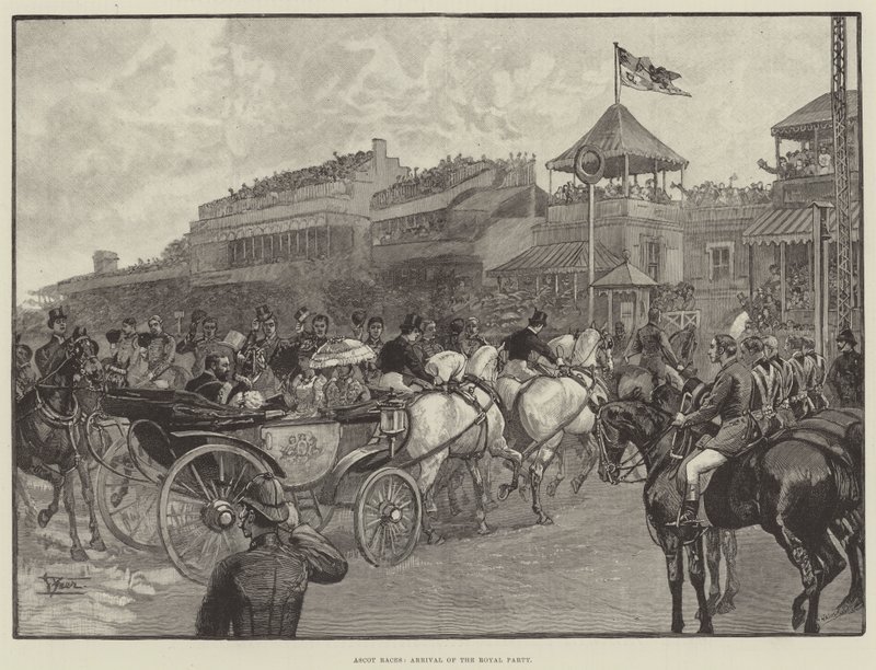 Ascot Races, Ankomst av Royal Party (gravering) av English School