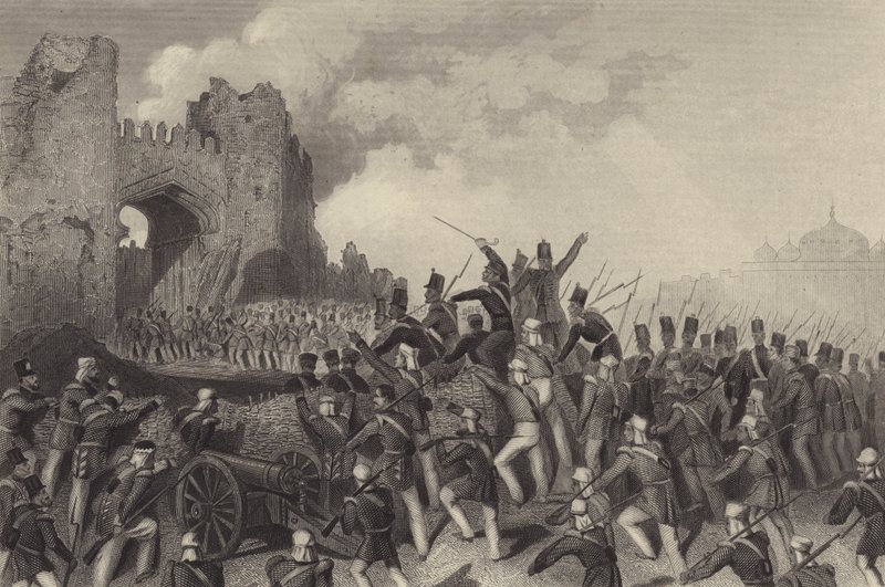Assault of Delhi - fangst av Kashmiri-porten av English School