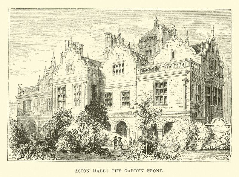 Aston Hall, hagefronten av English School