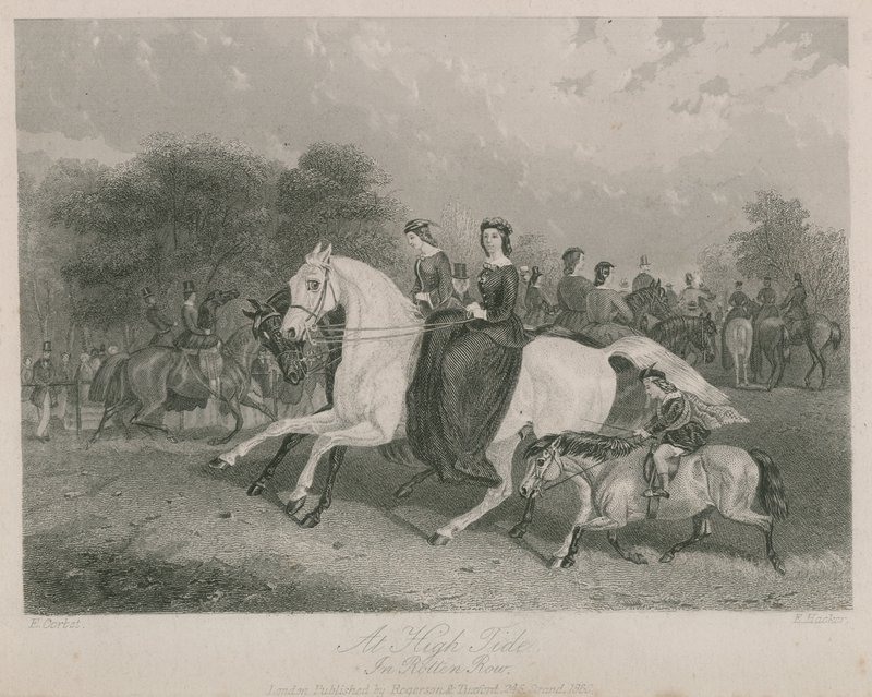 Ved høyvann i Rotten Row, Hyde Park, London av English School