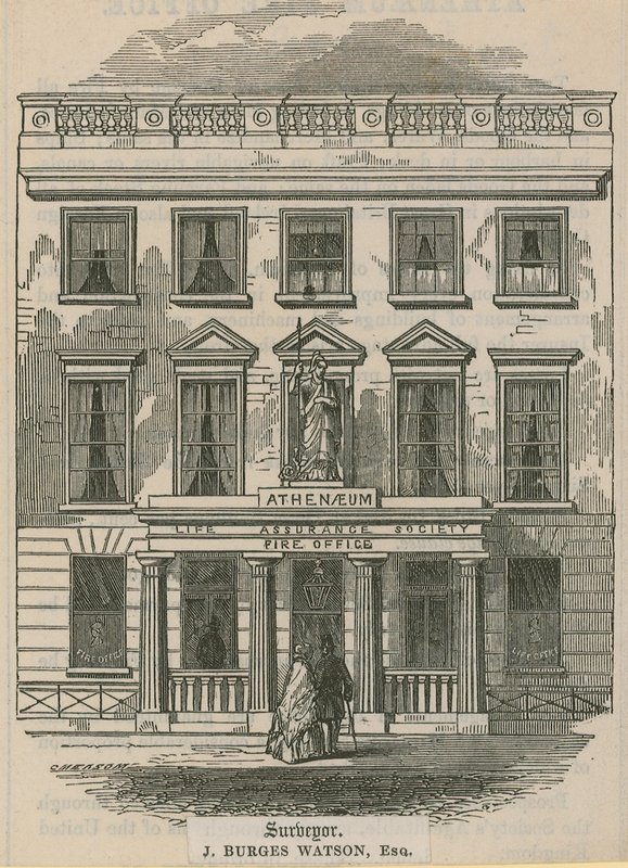 Athenaeum Life Assurance Society, brannkontoret, London av English School