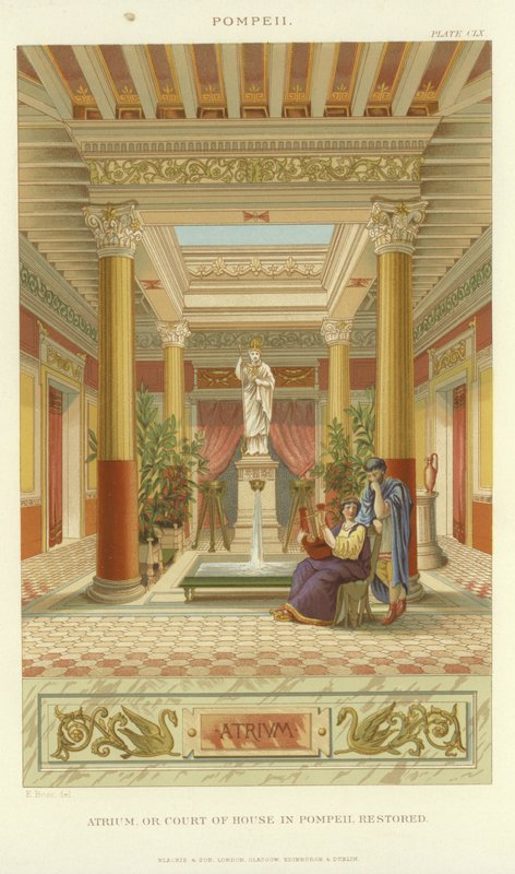 Atrium eller domstol i Pompeii av English School