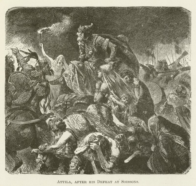 Attila, etter hans nederlag ved Soissons av English School