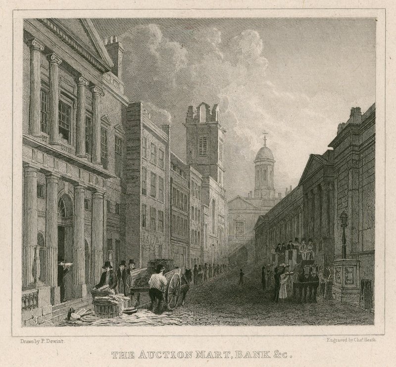 Auction Mart, St Bartholomews Lane, London og Bank av English School