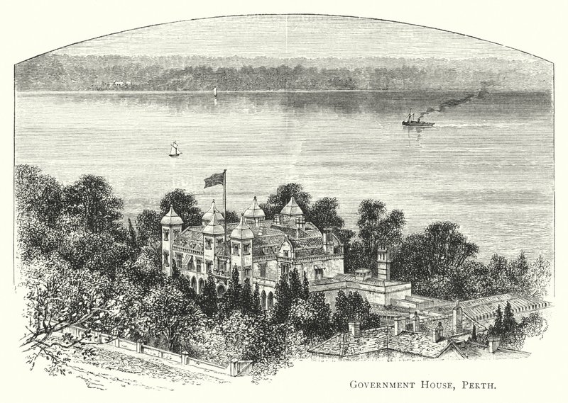 Australia: Government House, Perth (gravering) av English School