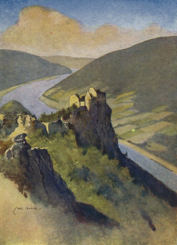 Østerrike: Aggstein slott, over Donau av English School