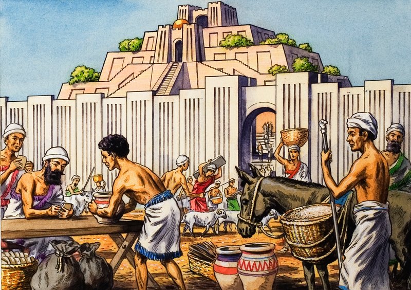 Den aztekiske byen Tenochtitlan av English School