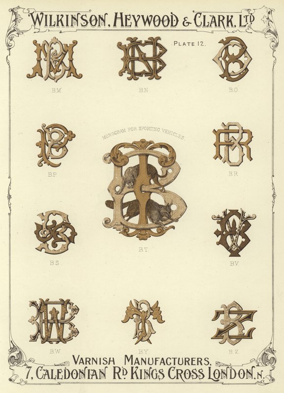 BM, BN, BO, BP, Monogram for sportskjøretøy, BT, BR, BS, BV, BW, BY, BZ av English School