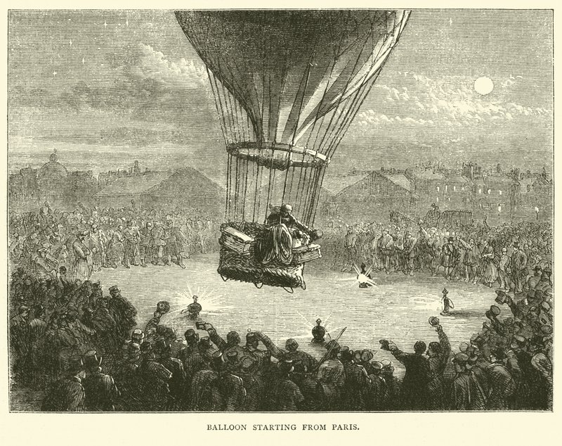 Ballong med start fra Paris, september 1870 av English School
